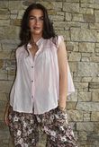 Elsie Pure Cotton Cap Sleeve Blouse Sugar